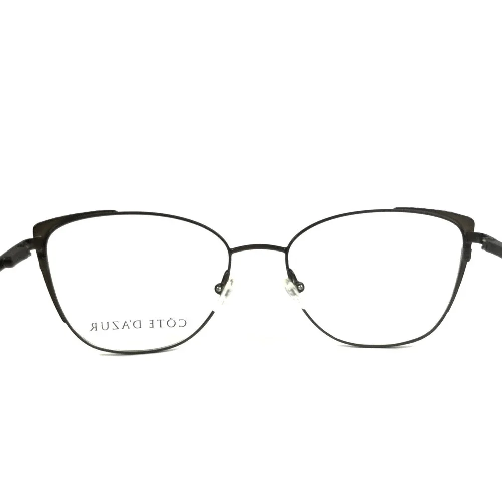 Cote D'azur Eyeglasses Frames CDA-330 C2 Brown Cat Eye Full Rim 52-17-135